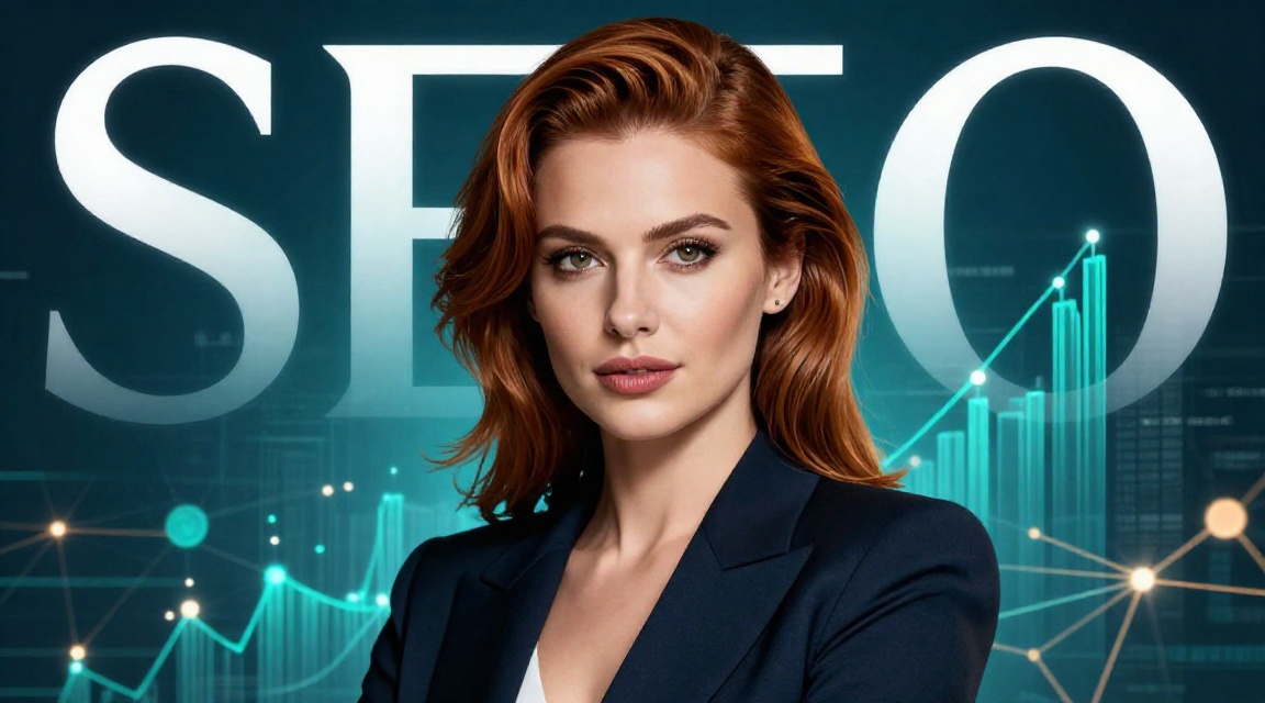 Процессы внутри SEO-агентств: профессиональная женщина-стратег на фоне аналитики.